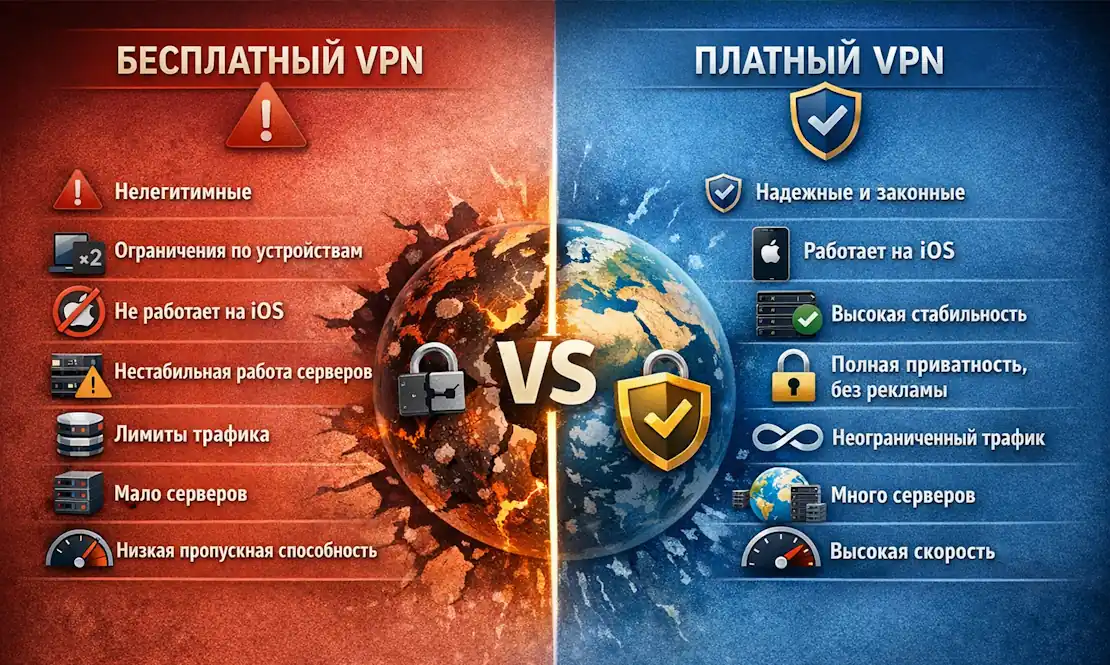 Сравнение платных и бесплатных VPN-сервисов