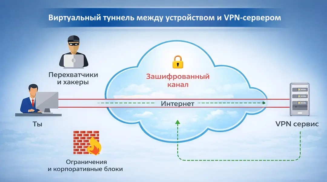 Виртуальный туннель между устройством и VPN-сервером