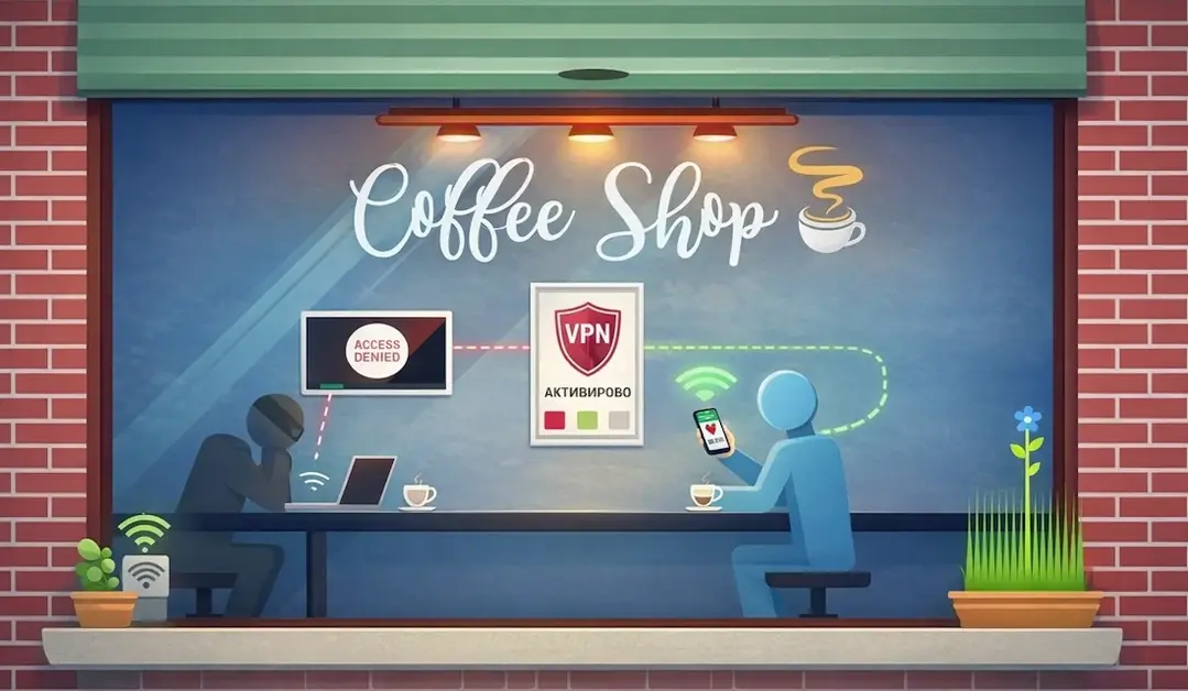 Использование VPN при подключении к общественным сетям Wi-Fi